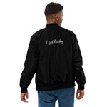 I GOT LUCKY - Embroidered Premium recycled bomber jacket